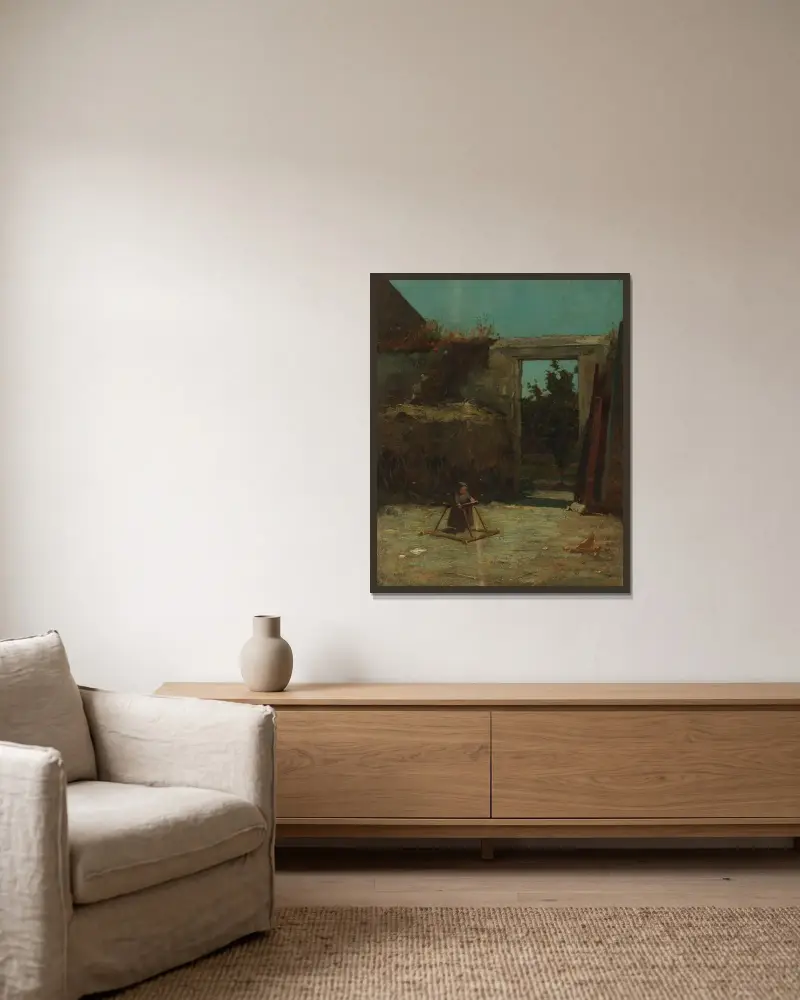 French Farmyard av Winslow Homer inramad på en vägg