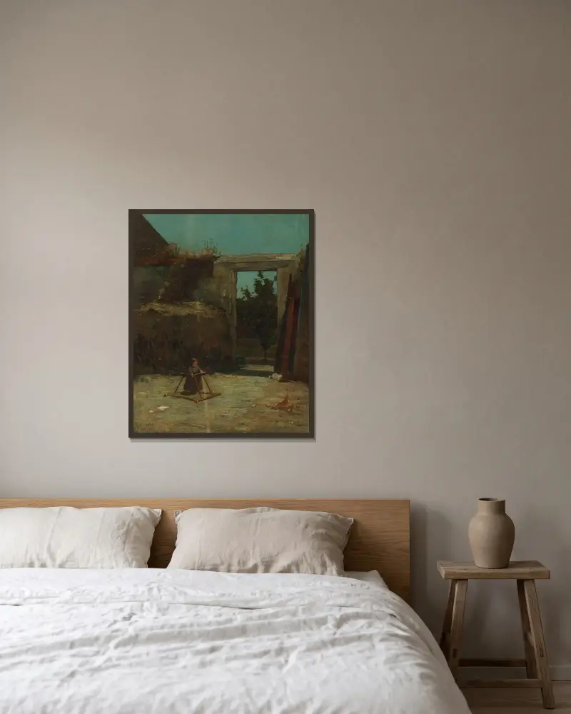 French Farmyard av Winslow Homer inramad på en vägg