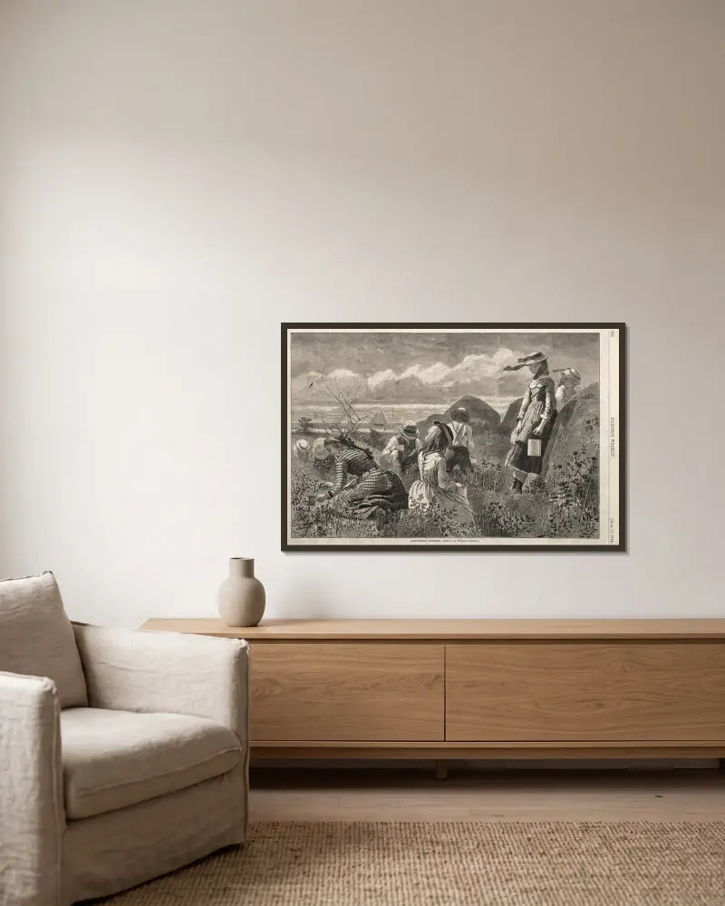 Beeren sammeln von Winslow Homer gerahmt an einer Wand
