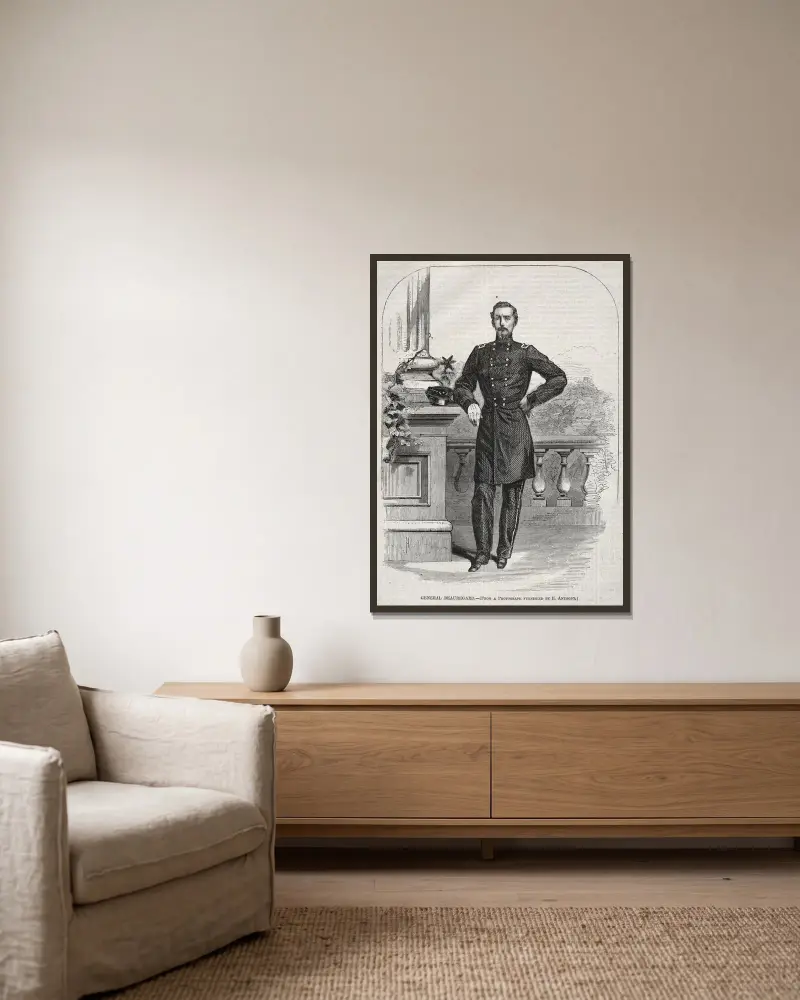 General Beauregard von Winslow Homer gerahmt an einer Wand