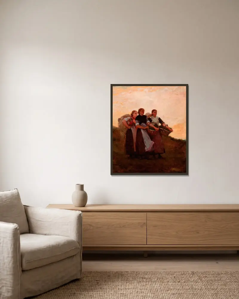Hark! The Lark von Winslow Homer gerahmt an einer Wand