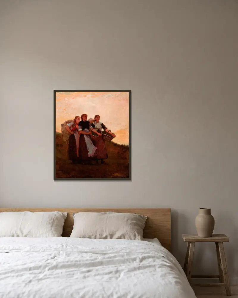 Hark! The Lark von Winslow Homer gerahmt an einer Wand