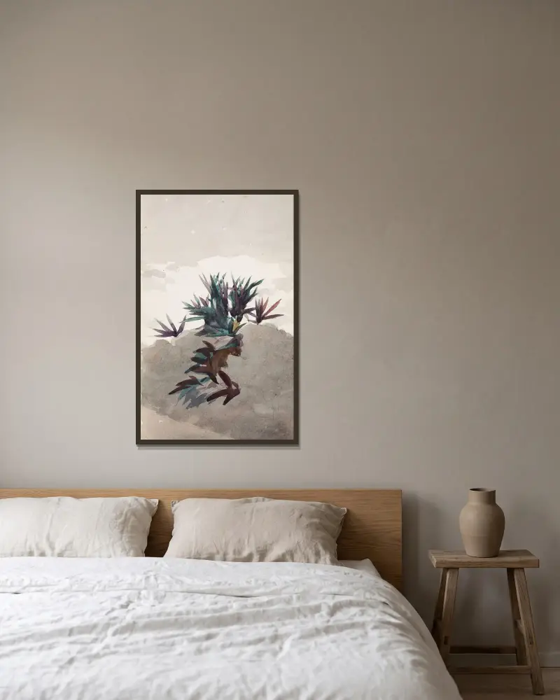 Hillside with Clumps of Maguey av Winslow Homer inramad på en vägg