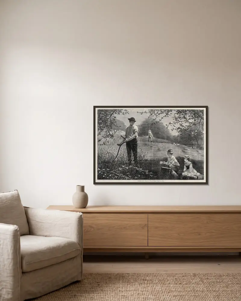 Senožitba, Winslow Homer v rámu na stěně