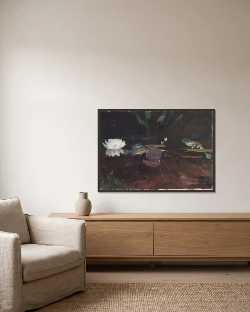 Minkteich von Winslow Homer gerahmt an einer Wand