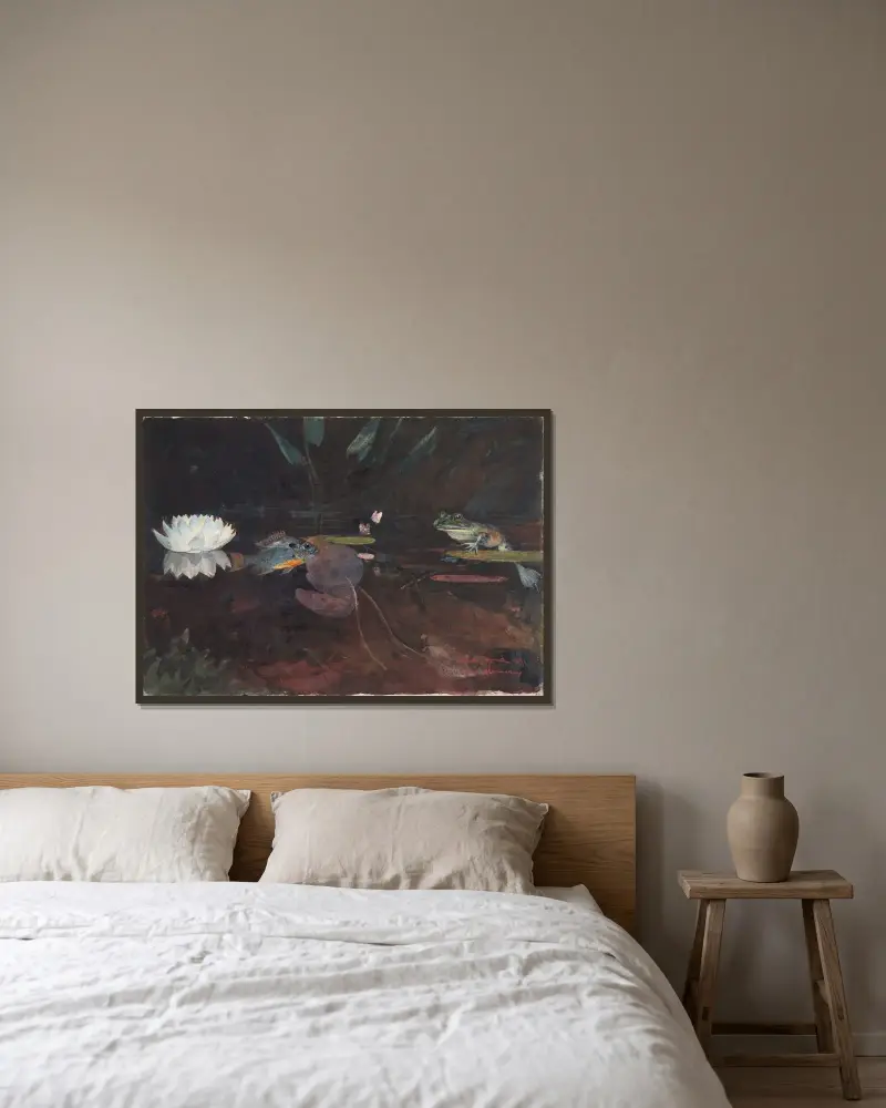 Minkteich von Winslow Homer gerahmt an einer Wand
