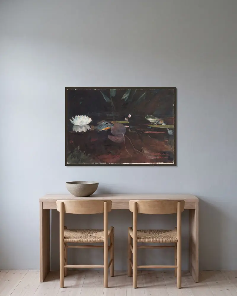 Minkteich von Winslow Homer gerahmt an einer Wand