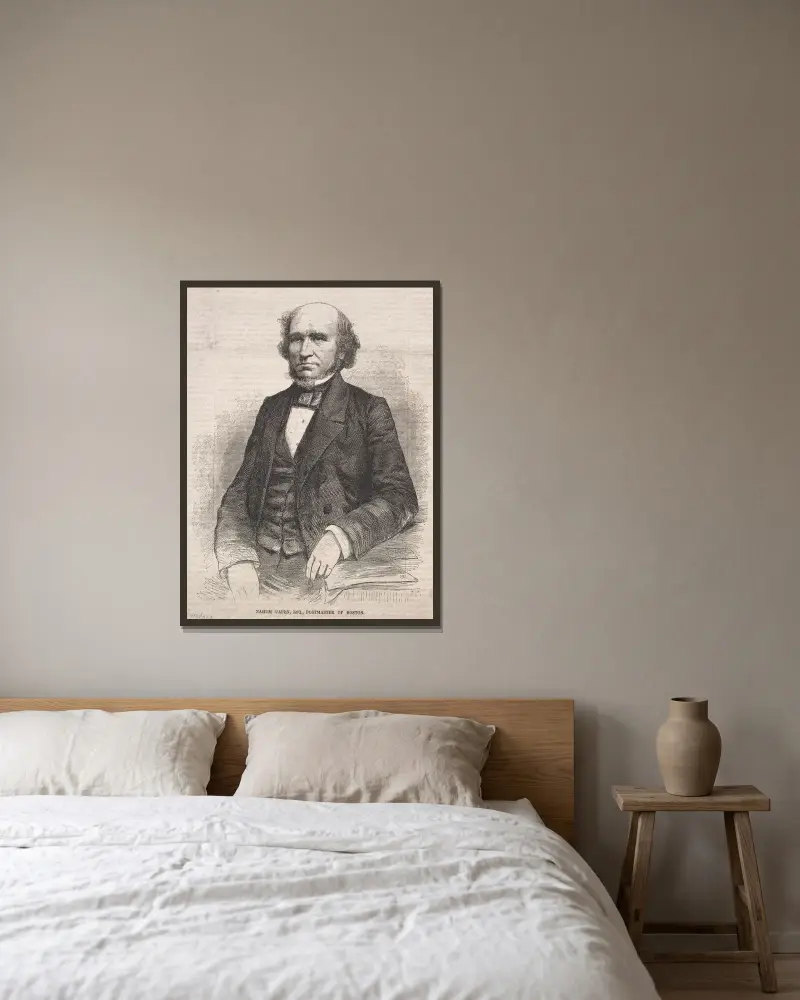 Nahum Capen, Esq., postmästare i Boston av Winslow Homer inramad på en vägg