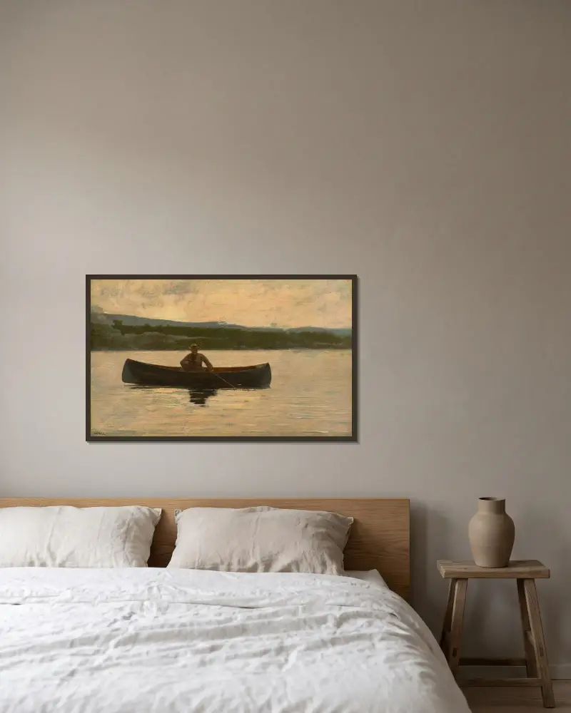 Hra na ryby, Winslow Homer v rámu na stěně