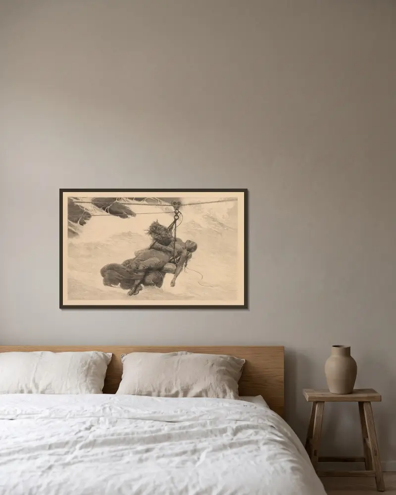 Zachráněn, Winslow Homer v rámu na stěně