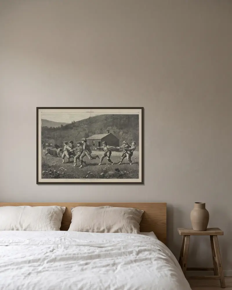 Snap-the-Whip von Winslow Homer gerahmt an einer Wand