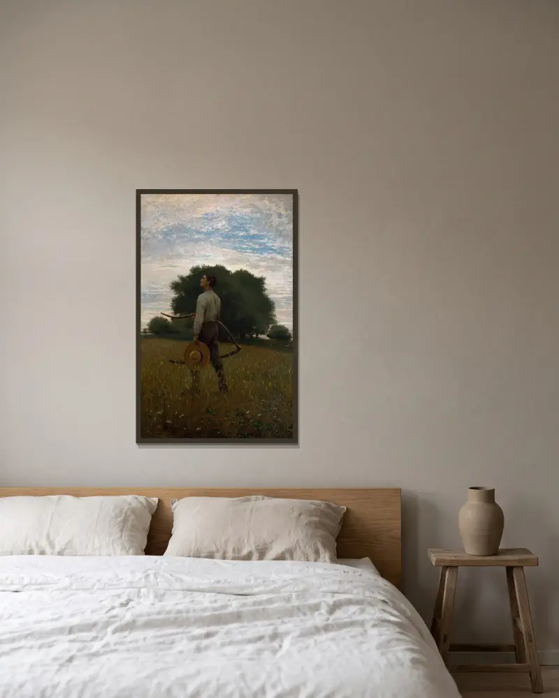 Song of the Lark av Winslow Homer inramad på en vägg