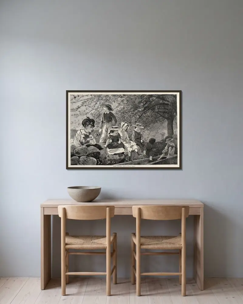 Frühlingsblüten von Winslow Homer gerahmt an einer Wand