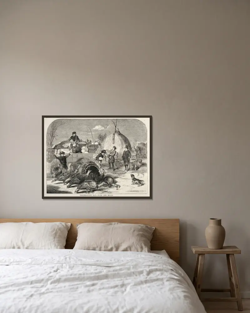 Thanksgiving Day – Ways and Means av Winslow Homer inramad på en vägg