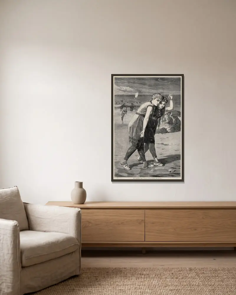 Die Badenden von Winslow Homer gerahmt an einer Wand