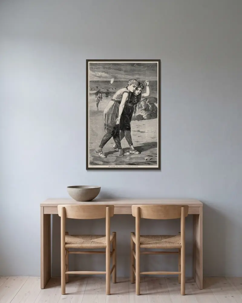 Die Badenden von Winslow Homer gerahmt an einer Wand