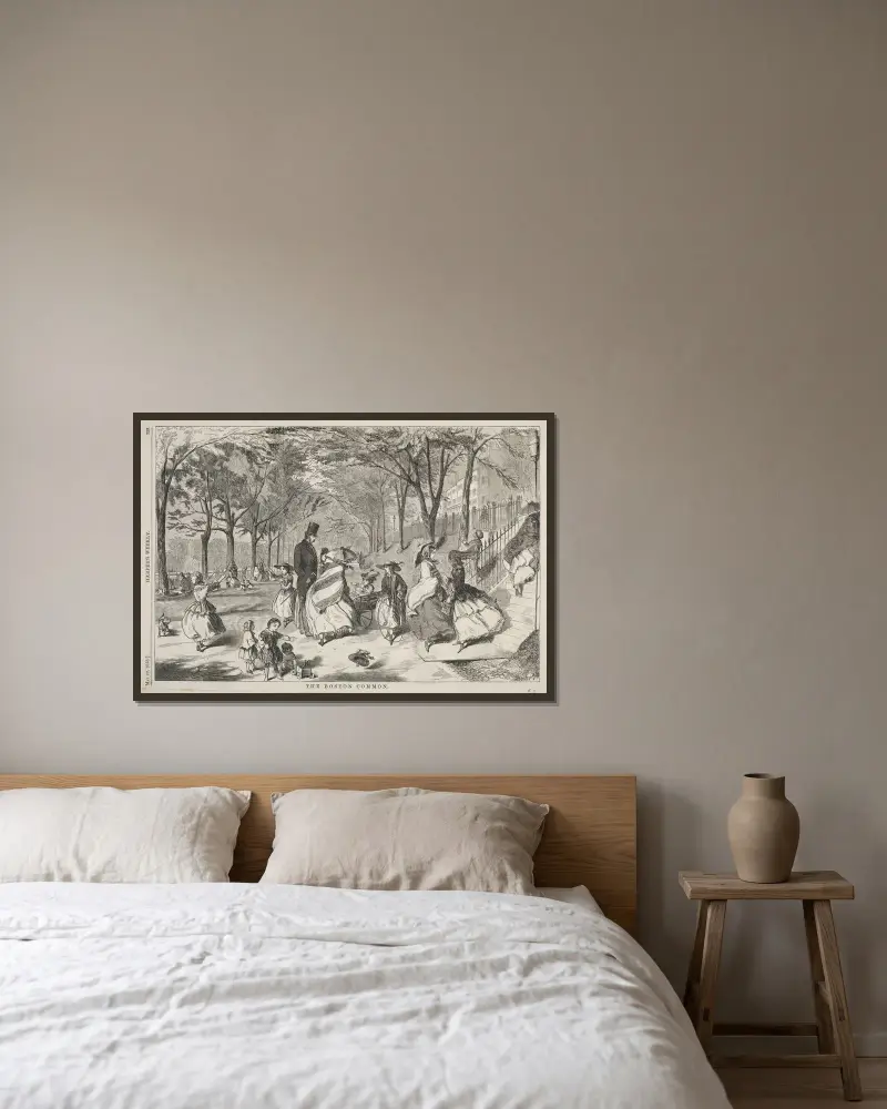 Der Boston Common von Winslow Homer gerahmt an einer Wand