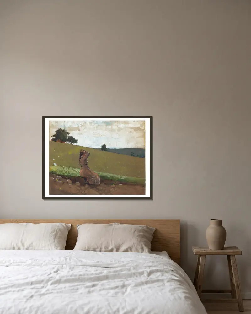 Der grüne Hügel von Winslow Homer gerahmt an einer Wand