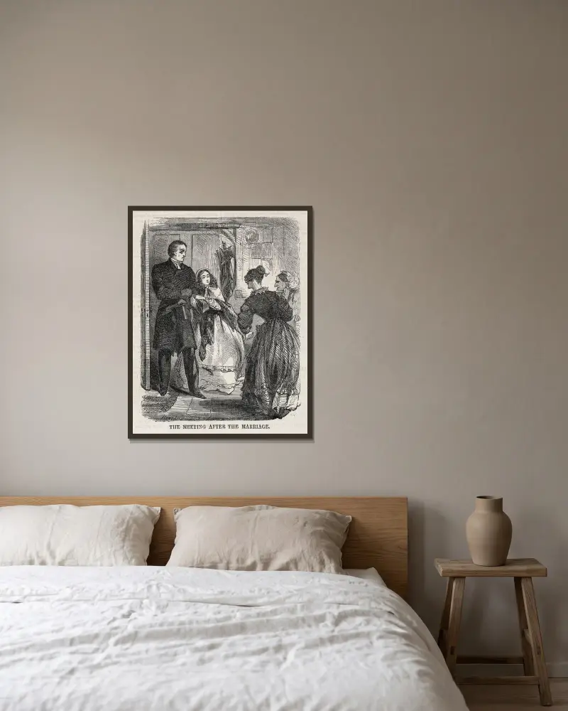 Mötet efter bröllopet av Winslow Homer inramad på en vägg