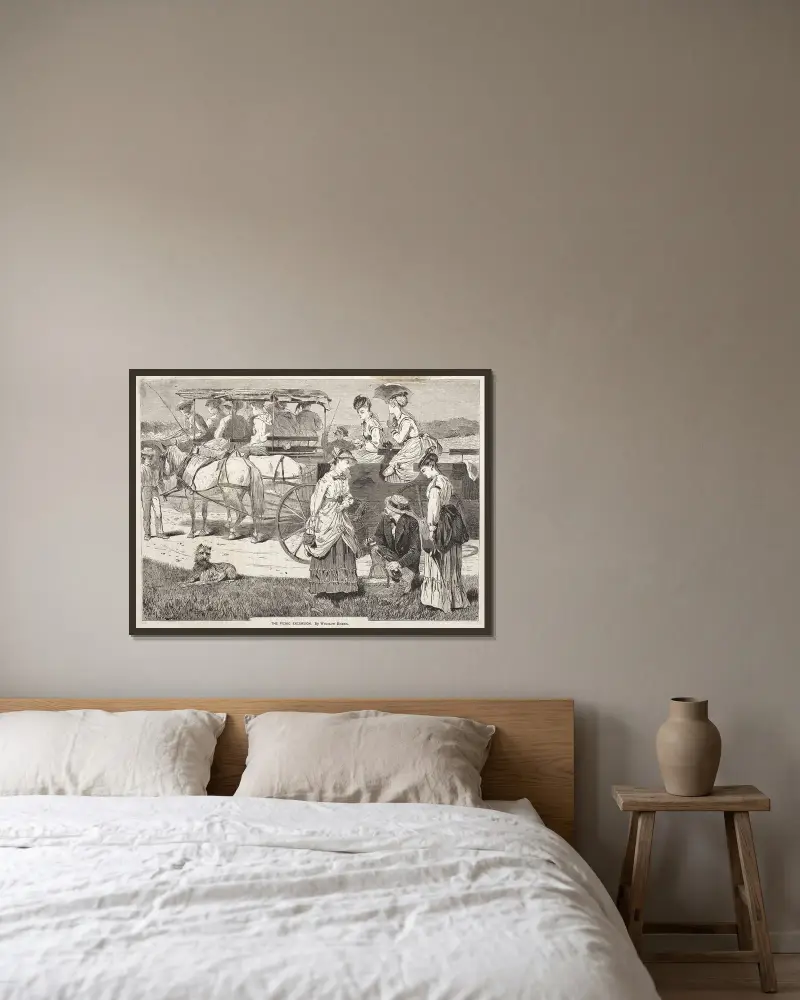 Piknikowa wycieczka, Winslow Homer w ramie na ścianie