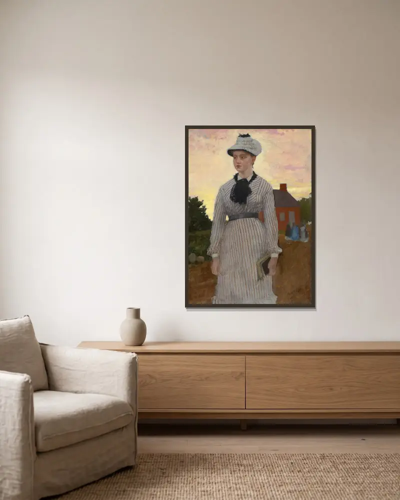 Das rote Schulhaus von Winslow Homer gerahmt an einer Wand
