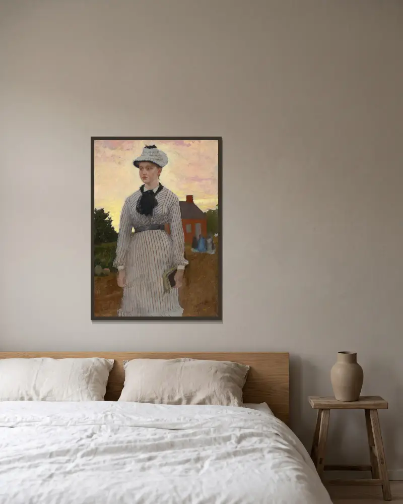 Das rote Schulhaus von Winslow Homer gerahmt an einer Wand