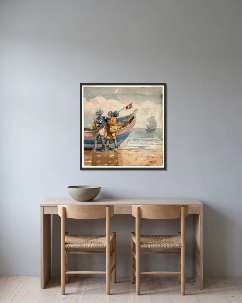 Návrat, Tynemouth, Winslow Homer v rámu na stěně