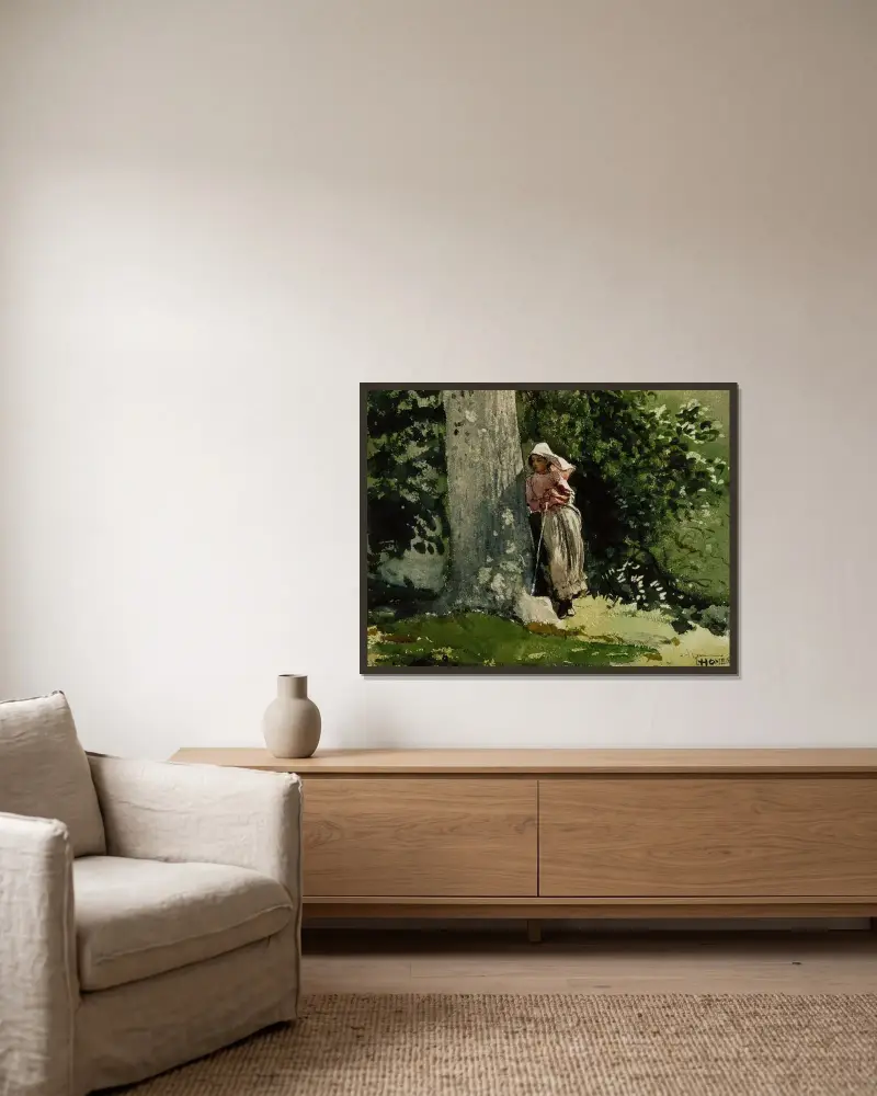 Müde von Winslow Homer gerahmt an einer Wand
