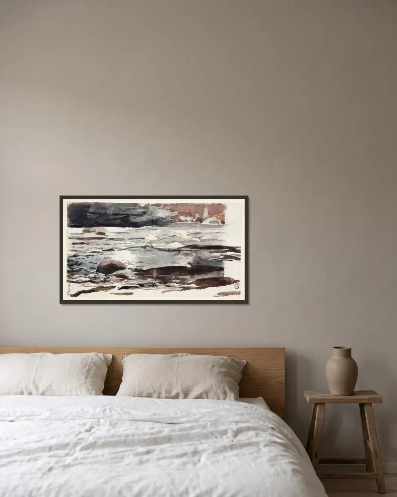 Woodland Stream av Winslow Homer inramad på en vägg