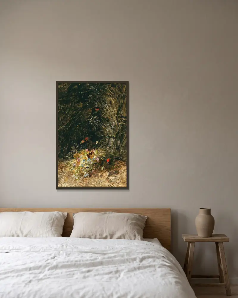 Strauß mit Wildblumen von Olga Wisinger-Florian gerahmt an einer Wand