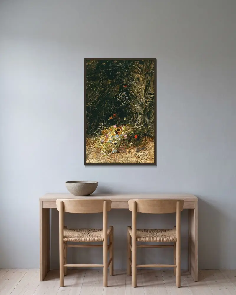 Strauß mit Wildblumen von Olga Wisinger-Florian gerahmt an einer Wand