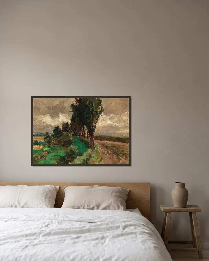 Avenue of Poplars av Olga Wisinger-Florian inramad på en vägg