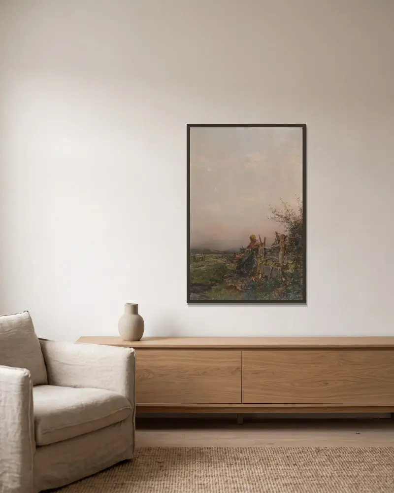 Dämmerung von Olga Wisinger-Florian gerahmt an einer Wand