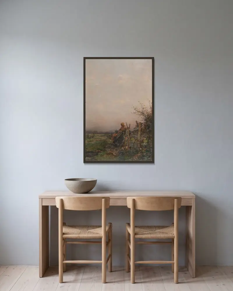 Dämmerung von Olga Wisinger-Florian gerahmt an einer Wand