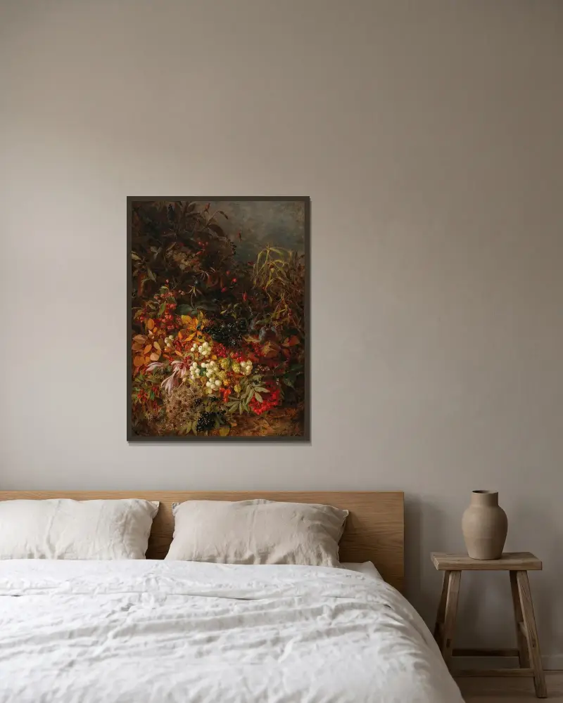 Oktober von Olga Wisinger-Florian gerahmt an einer Wand