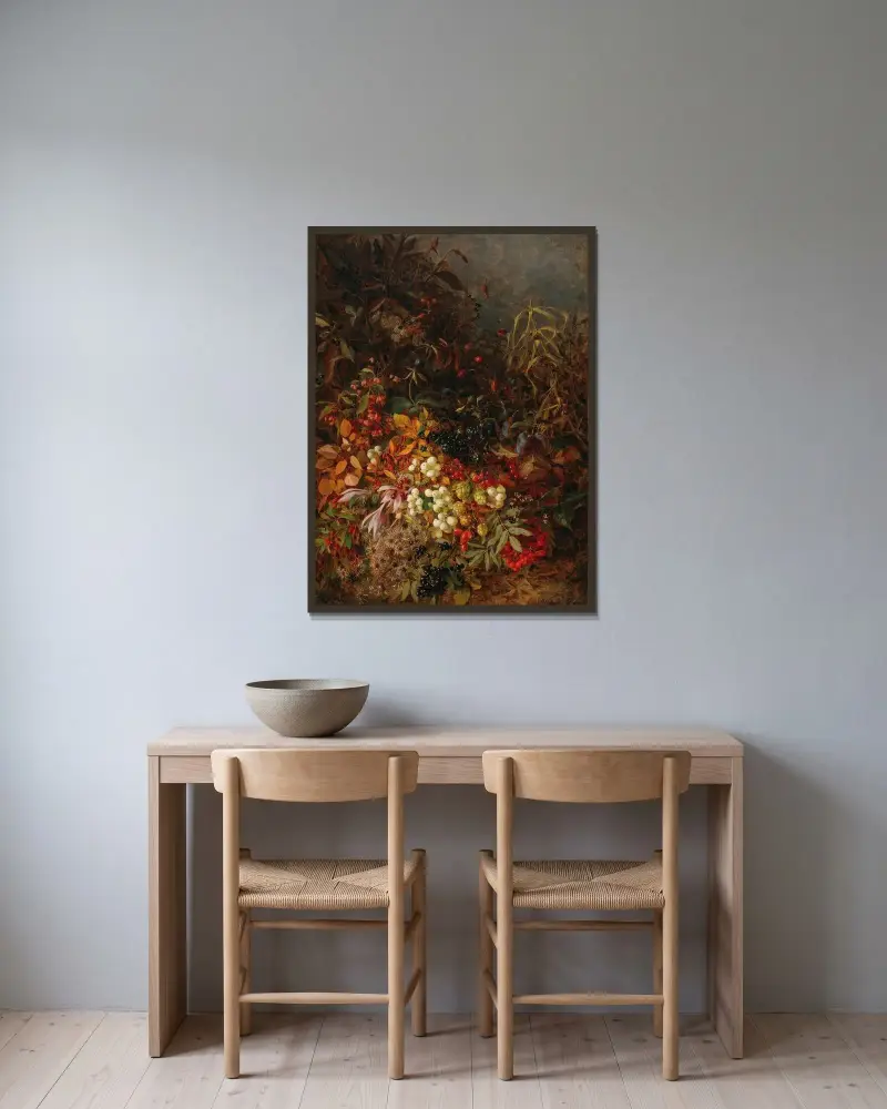 Oktober von Olga Wisinger-Florian gerahmt an einer Wand