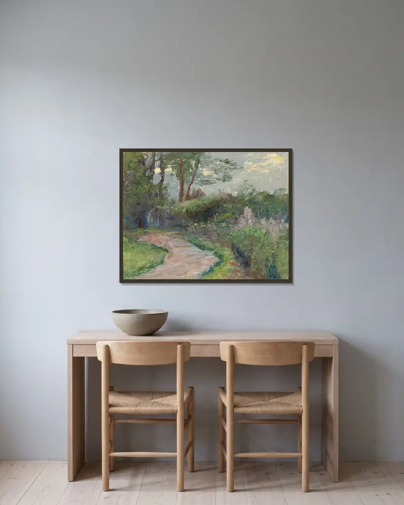 Weg im Park von Olga Wisinger-Florian gerahmt an einer Wand