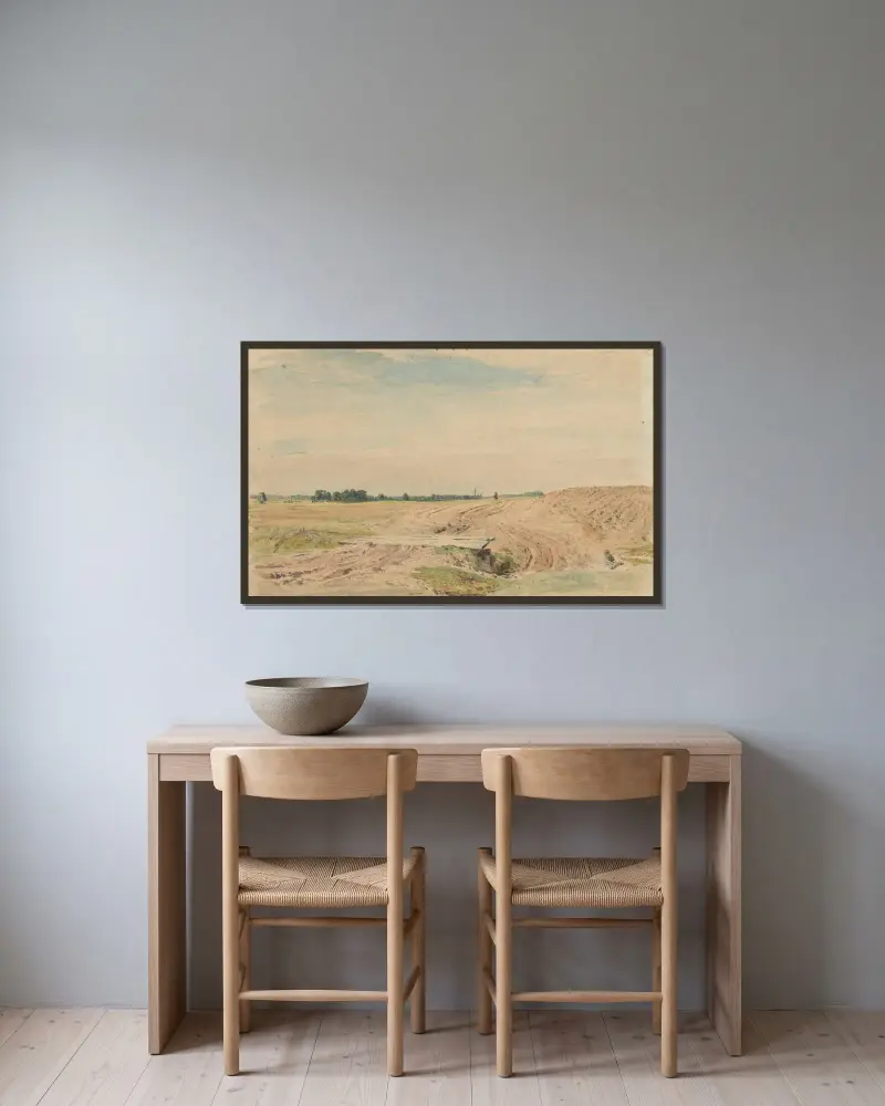 Landschaft von Domaniewo von Wojciech Gerson gerahmt an einer Wand