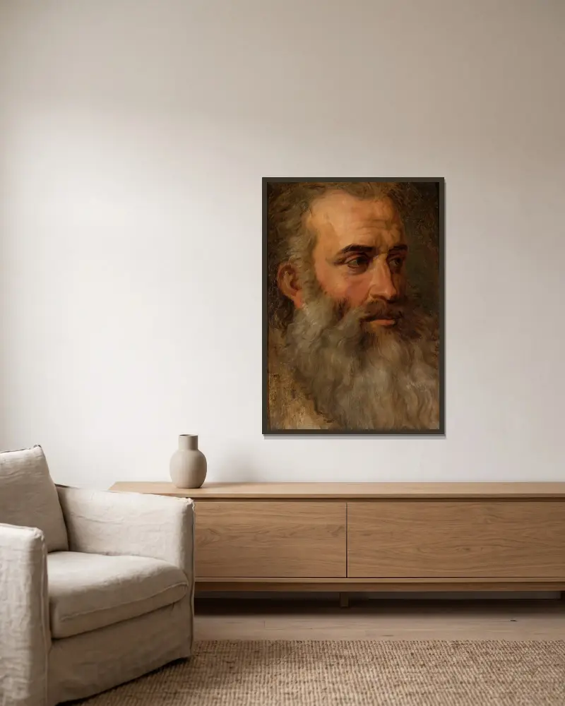 Bildnis eines alten Mannes von Wojciech Gerson gerahmt an einer Wand