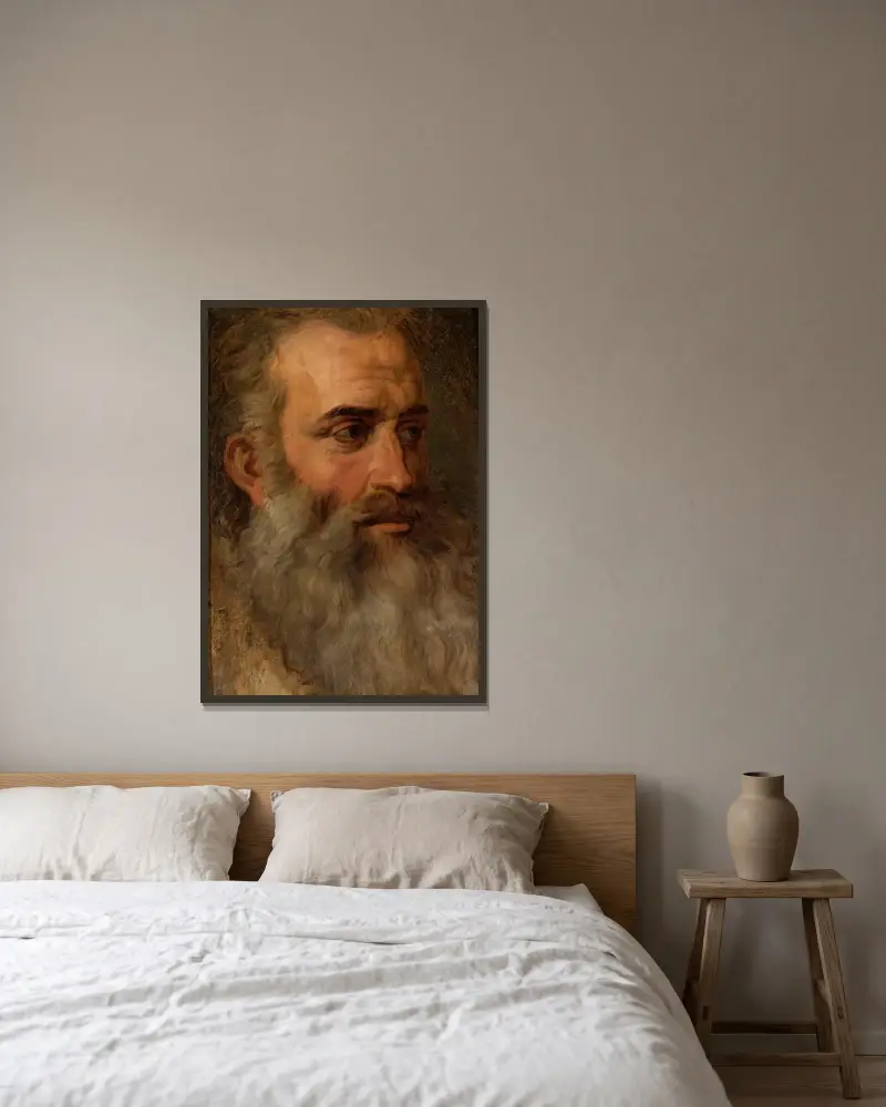 Bildnis eines alten Mannes von Wojciech Gerson gerahmt an einer Wand