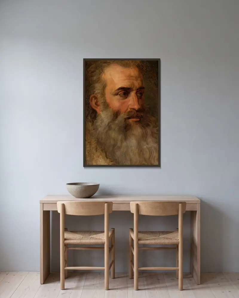 Bildnis eines alten Mannes von Wojciech Gerson gerahmt an einer Wand