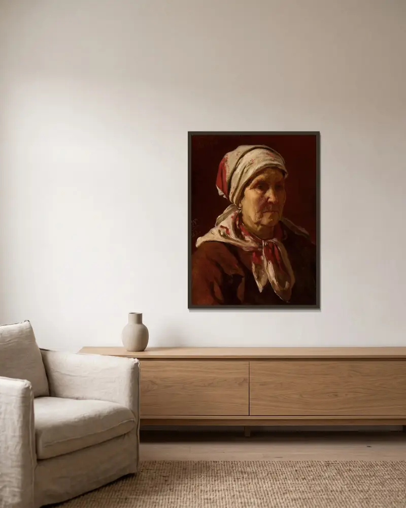 Porträt der Helena Jaworska, geborene Rapacka von Wojciech Gerson gerahmt an einer Wand