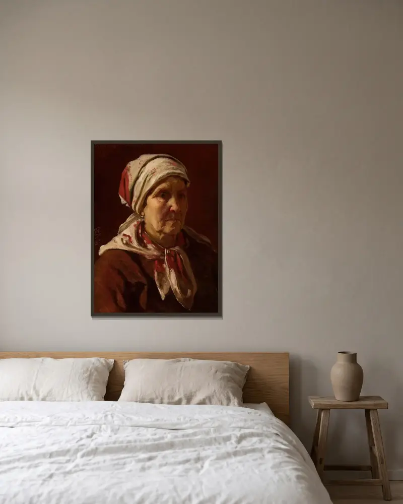 Porträt der Helena Jaworska, geborene Rapacka von Wojciech Gerson gerahmt an einer Wand