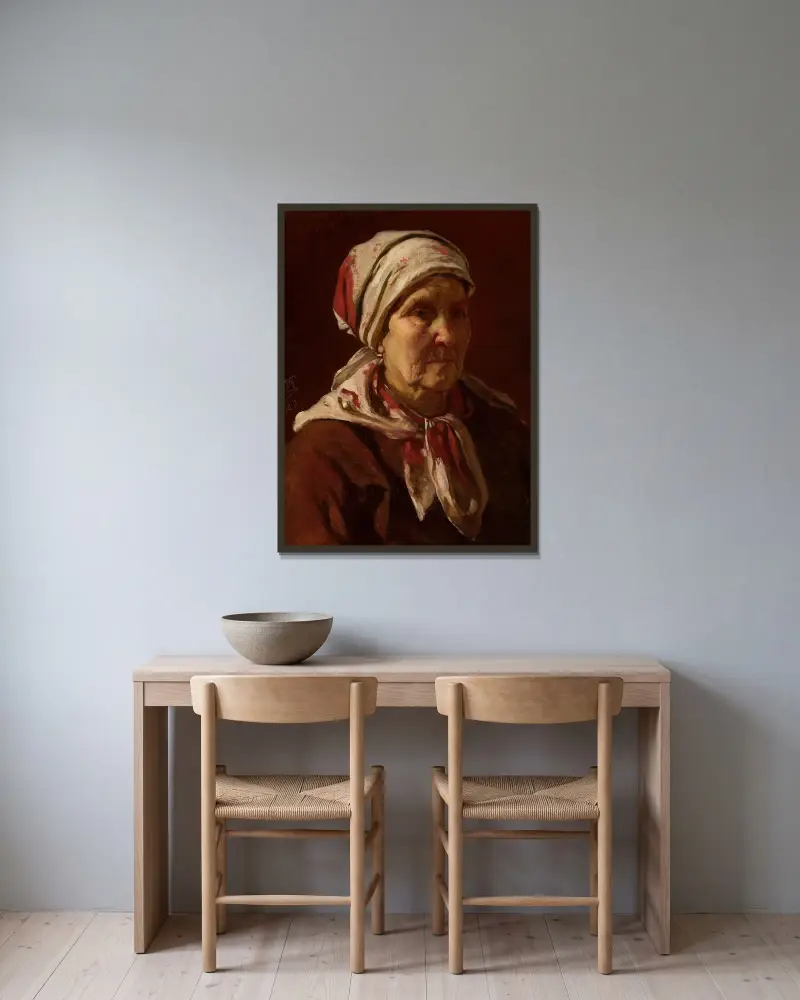 Porträt der Helena Jaworska, geborene Rapacka von Wojciech Gerson gerahmt an einer Wand
