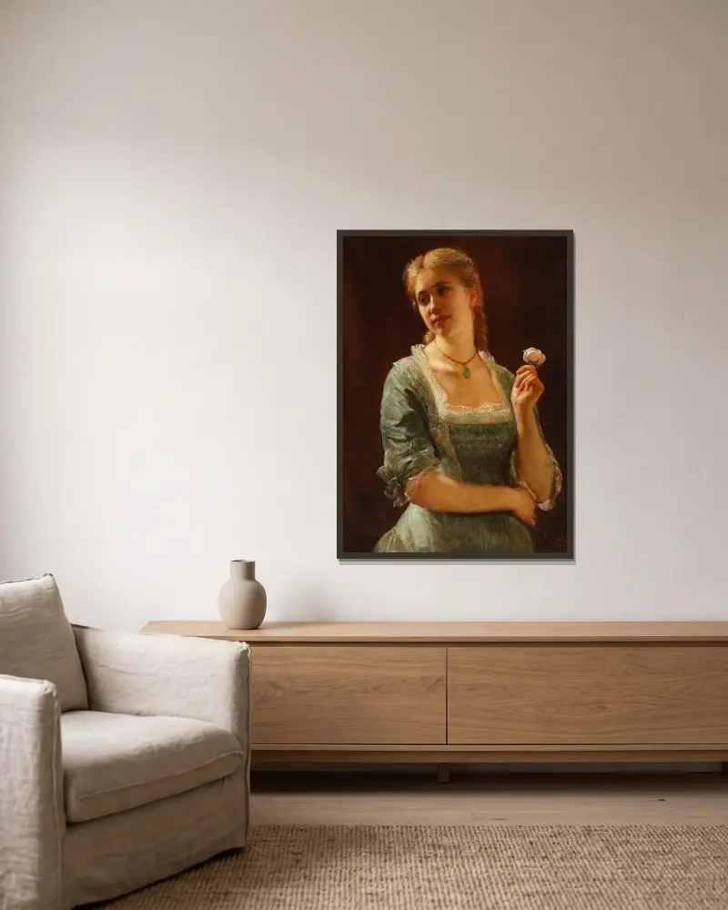 Porträt von Jadwiga Strachocka geb. Szpet von Wojciech Gerson gerahmt an einer Wand