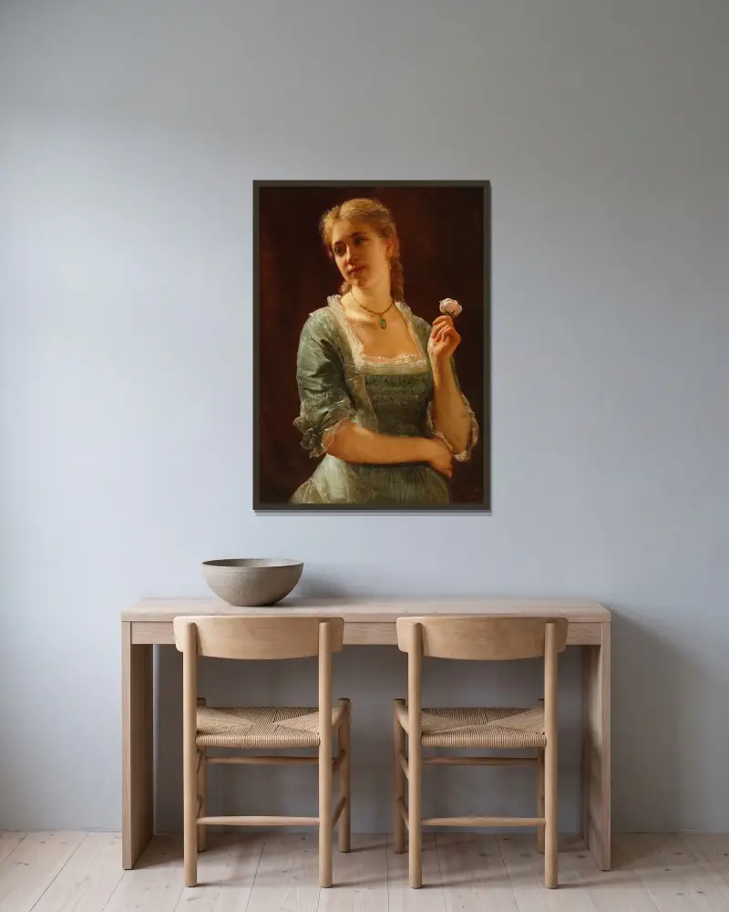 Porträt von Jadwiga Strachocka geb. Szpet von Wojciech Gerson gerahmt an einer Wand