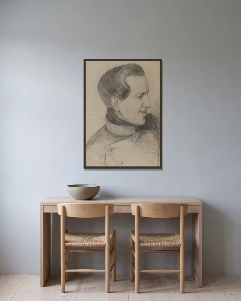 Portrait of Stefan Kokular av Wojciech Gerson inramad på en vägg