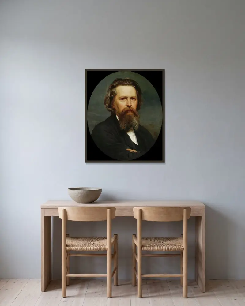 Autoportret, 1875, Wojciech Gerson w ramie na ścianie