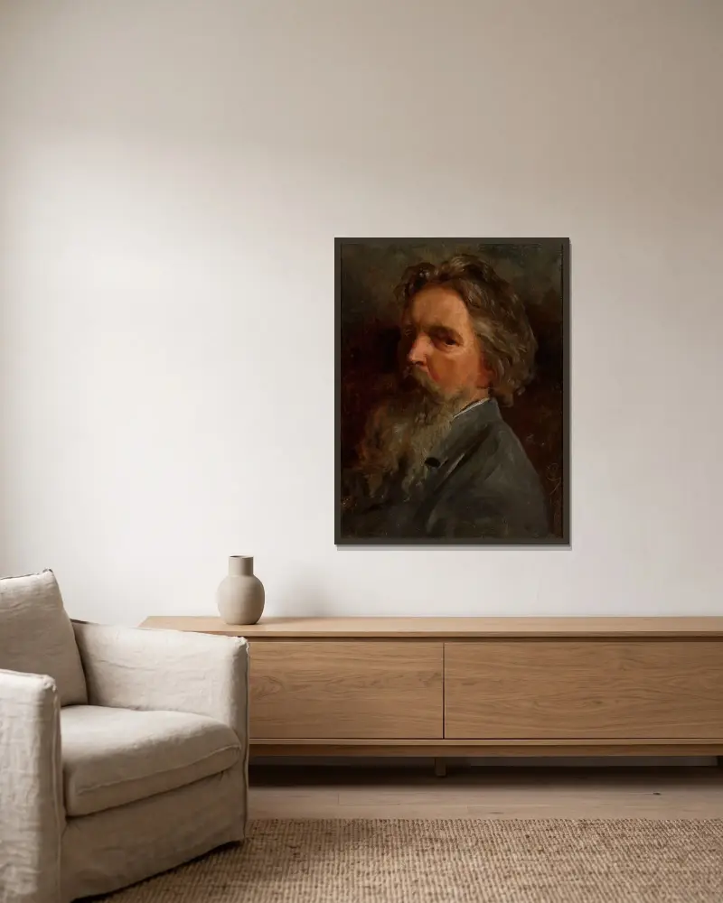 Autoportret, 1885, Wojciech Gerson w ramie na ścianie