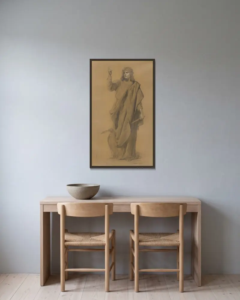 Johannes der Evangelist von Wojciech Gerson gerahmt an einer Wand